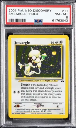 2001 POKEMON NEO DISCOVERY #11 SMEARGLE-HOLO PSA 8 - Image 1
