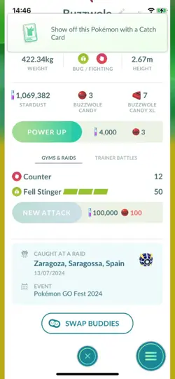 Pokemon Go Ultra Beast Buzzwole ( Normal ) - Image 2