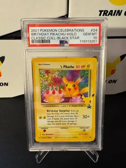 2021 Pokemon Birthday Pikachu Holo Celebrations 24 PSA 10 - Image 1