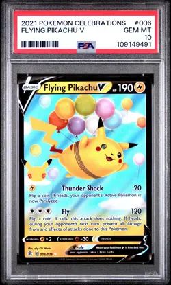 2021 POKEMON CELEBRATIONS #006 FLYING PIKACHU V PSA 10 - Image 1