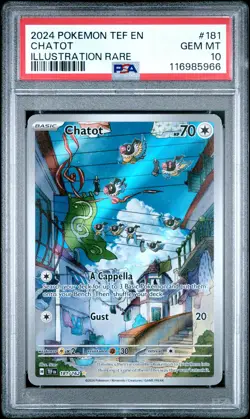 2024 POKEMON TEF EN-TEMPORAL FORCES ILLUSTRATION RARE #181 CHATOT PSA 10 - Image 1