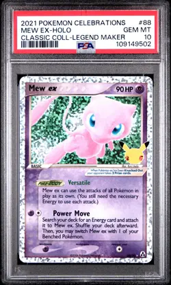 2021 POKEMON CELEBRATIONS CLASSIC COLL #88 MEW EX-HOLO PSA 10 - Image 1