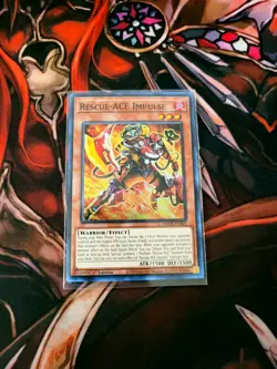 YUGIOH TCG RESCUE-ACE IMPULSE AMDE-EN001 SUPER 1ST EDITION NM - Image 1