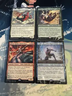 MARVEL SPIDERMAN Magic The Gathering WHITE GREEN RED BLUE Card Set Welcome Deck - Image 1