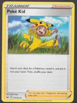 Poke Kid Uncommon SWSH01: Sword & Shield Base Set 173/202 Pokemon Trading Card - Image 1