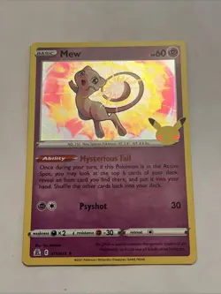 Pokemon TCG: Celebrations Mew 011/025 25th Anniversary Holo Rare Card - Image 1