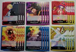 One Piece TCG OP05 english set of 6x 4 Leader cards NM/M - Image 1