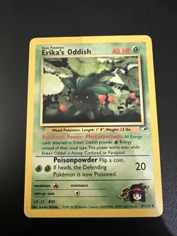 Erika’s Oddish 47/132 Gym Heroes Unlimited 2000 Pokemon Card Uncommon LP - Image 1