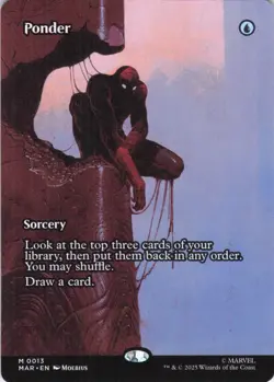 MTG Ponder (Borderless) (13) | NM | Marvel Universe {MAR} - Image 1