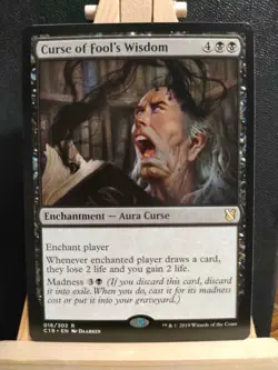 Curse of Fool's Wisdom - Commander 2019 - Rare - NM to LP (See pics) MTG - Image 1