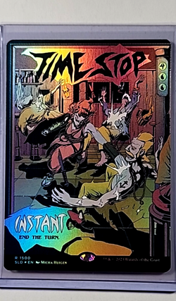 2023 Magic the Gathering SLD Secret Lair Poster Borderless Foil #1500 Time Stop - Image 1