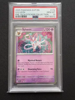PSA 10 Sylveon Prismatic Evolutions Tech Sticker Promo Pokemon Card - Image 1