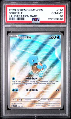 2023 POKEMON MEW EN-151 ILLUSTRATION RARE #170 SQUIRTLE PSA 10 - Image 1
