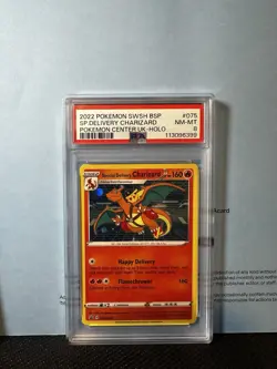 2022 POKEMON SWSH BLACK STAR PROMO #075 SPECIAL DELIVERY CHARIZARD-HOLO PSA 8 - Image 1