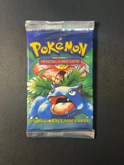 Pokemon Base Set Booster Pack Venusaur art 1999 vintage dark print (small hole) 742818060332 - Image 1