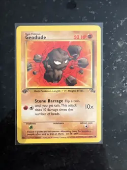 Pokemon Geodude 1st Edition Fossil 47/62 Regular 1999-2000 Wizards Base Set - Image 1