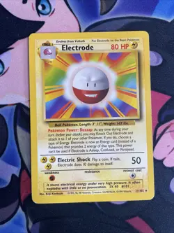 Electrode Pokemon TCG Base Set Unlimited 21/102 Non-Holo Rare 1999 LP - Image 1
