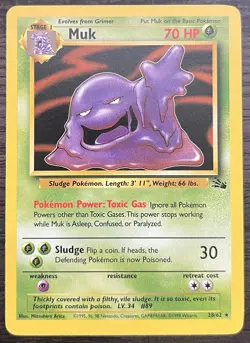 Muk 28/62 Pokemon TCG WOTC Base Set Fossil Non Holo NM - Image 1