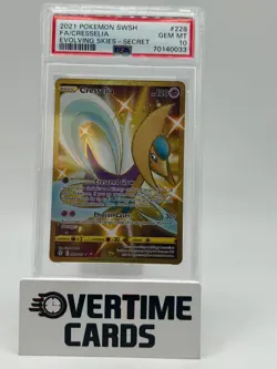 2021 Evolving Skies Pokemon Cresselia Secret Rare Holo 228/203 PSA 10 - Image 1
