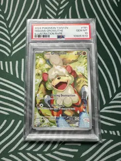 2024 POKEMON Hisuian Growlithe 181/167 Sv06: Twilight Masquerade Holo PSA 10 - Image 1