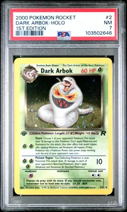 2000 POKEMON ROCKET 1ST EDITION #2 DARK ARBOK-HOLO PSA 7 - Image 1