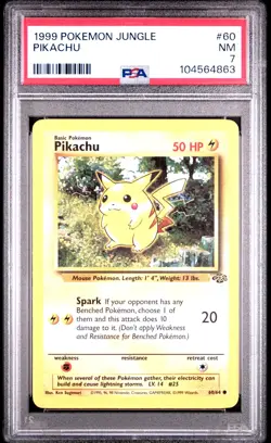 1999 POKEMON JUNGLE #60 PIKACHU PSA 7 - Image 1