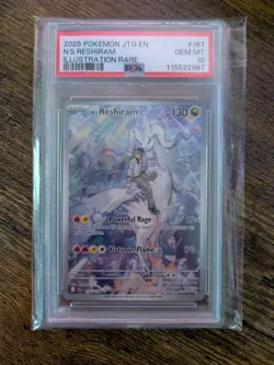 2025 Pokemon JTG En-Journey Together Illustration Rare N’S Reshiram PSA 10 - Image 1