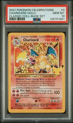 2021 POKEMON CELEBRATIONS CLASSIC COLL #4 CHARIZARD-HOLO PSA 10 - Image 1