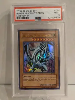 2010-2017 YU-GI-OH! LOB REPRINT#001 BLUE-EYES WHITE DRAGON PSA 9 - Image 1