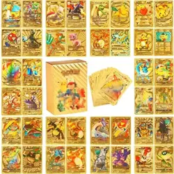 110pcs/Box TAKARA TOMY Pokemon Metal Gold Trading Card Battle Collection NEW - Image 1