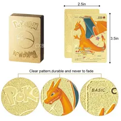 110pcs/Box TAKARA TOMY Pokemon Metal Gold Trading Card Battle Collection NEW - Image 3