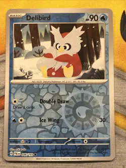 Reverse Holo Delibird 046/193 Common SV02: Paldea Evolved Pokemon TCG CARD - Image 1