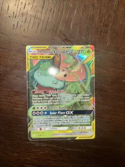 Venusaur & Snivy GX Tag Team Pokemon Card 270 HP Holo Rare 1/236 - Image 1