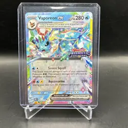 Pokemon TCG Prismatic Evolutions Vaporeon EX Card 023/131 Stamped Surprise Box - Image 1