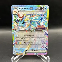 Pokemon TCG Prismatic Evolutions Vaporeon EX Card 023/131 Stamped Surprise Box - Image 3