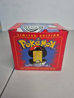 1999 Pokemon POLIWHIRL LIMITED EDITION 23k Gold Plated Card Pokeball Red Box - Image 2