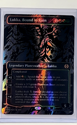 MTG Magic the Gathering ONE Phyrexia Oil Slick Foil #363 Lukka Bound to Ruin - Image 1