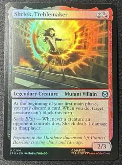 MTG Spider-Man *FOIL* U Shriek, Treblemaker #0144 - Image 1
