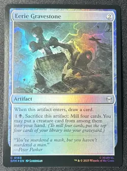 MTG Spider-Man *FOIL* C Eerie Gravestone #0163 - Image 1