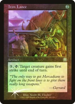 Mercadian Masques MTG FOIL Iron Lance Magic - Image 1