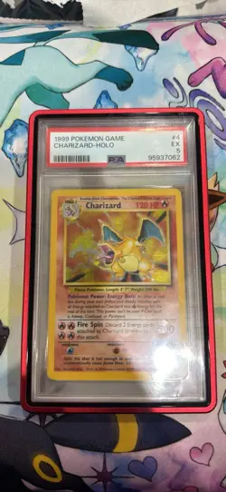 PSA 5 Pokemon Charizard 4/102 Base Set Unlimited Holo Rare English WOTC - Image 1
