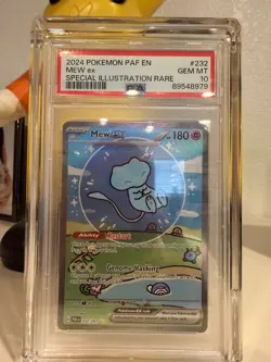 2024 POKEMON PAF EN-PALDEAN FATES SPECIAL ILLUSTRATION RARE #232 MEW EX PSA 10 - Image 1
