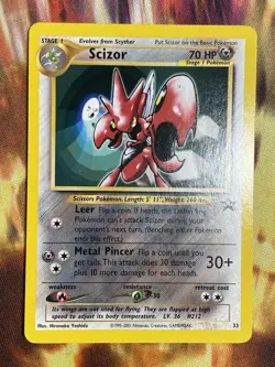Scizor Black Star Promo 33 Near Mint Pokemon NM Vintage WOTC Wizards - Image 1