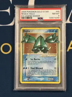 2006 POKEMON EX LEGEND MAKER GOLD STAR #90 REGICE-HOLO PSA 8 NEW CERT - Image 1