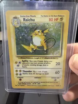 Raichu 14/102 Base Set Unlimited Holo Rare 1999 WOTC Pokemon TCG Card LP B28 - Image 2