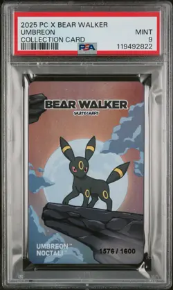 PSA 9 2025 POKEMON CENTER X BEAR WALKER COLLECTION CARDS UMBREON 1576/1600 - Image 1