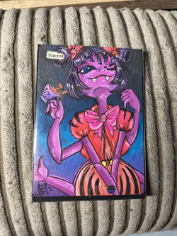 forestX1 Altered Art Hand Painted MTG Magic Gathering land card muffet sexy girl - Image 1