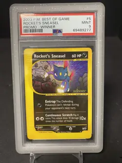 PSA 9 MINT Rocket's Sneasel # 5 WINNER Best of Game PROMO Pokemon Card - Image 1