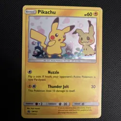 2019 Pokemon Team Up Pikachu Holo Promo #SM162 Black Star Promo Card - Image 1