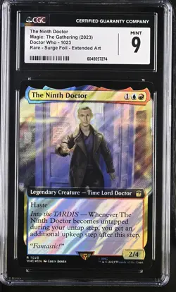 THE NINTH DOCTOR Doctor Who Surge Foil Extended Art CGC 9 MTG - Image 1